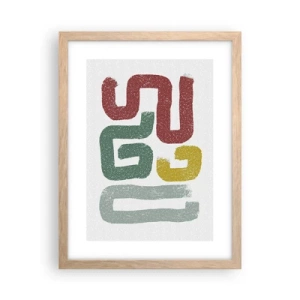 Poster in einem Rahmen aus heller Eiche - In einer unbekannten Sprache - 30x40 cm