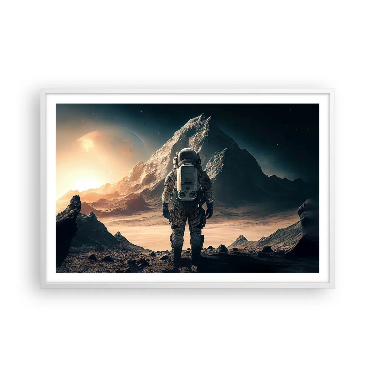 Poster in einem weißen Rahmen - Neue Herausforderung - 91x61 cm