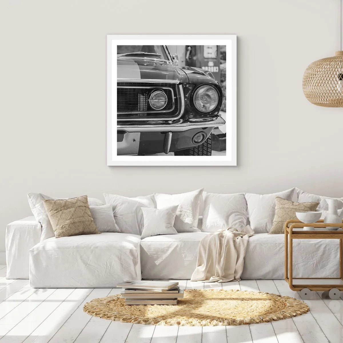 Poster in einem weißen Rahmen - Wilder Ritt - 40x40 cm