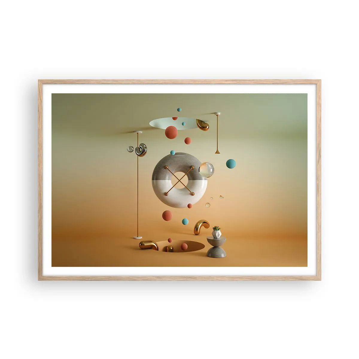 Poster in einem Rahmen aus heller Eiche - Alles kann passieren - 100x70 cm