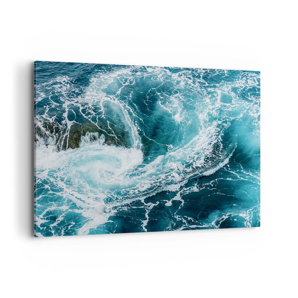 Bild auf Leinwand - Leinwandbild - Dynamischer Ozeanstrudel - 120x80cm - Das Tor zum Mittelpunkt der Erde - Moderne Wanddekoration für Wohnzimmer und Schlafzimmer ARTTOR
