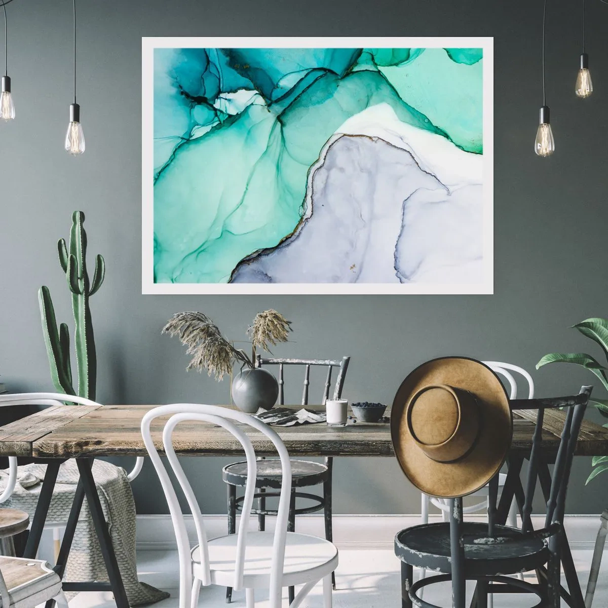 Poster - Eine Studie in Türkis - 50x40 cm