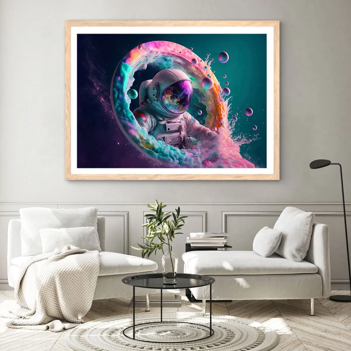 Poster in einem Rahmen aus heller Eiche - Sternentor - 100x70 cm
