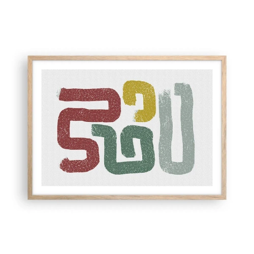 Poster in einem Rahmen aus heller Eiche - In einer unbekannten Sprache - 70x50 cm