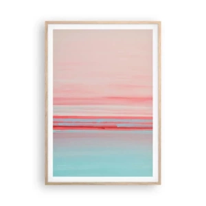 Poster in einem Rahmen aus heller Eiche - Abstraktion im Morgengrauen - 70x100 cm