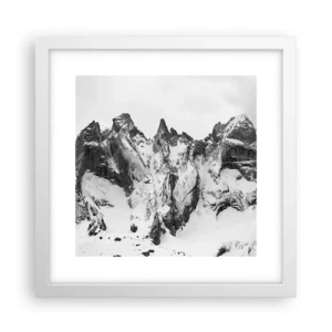 Poster in einem weißen Rahmen - Gefährlicher Granitgrat - 30x30 cm