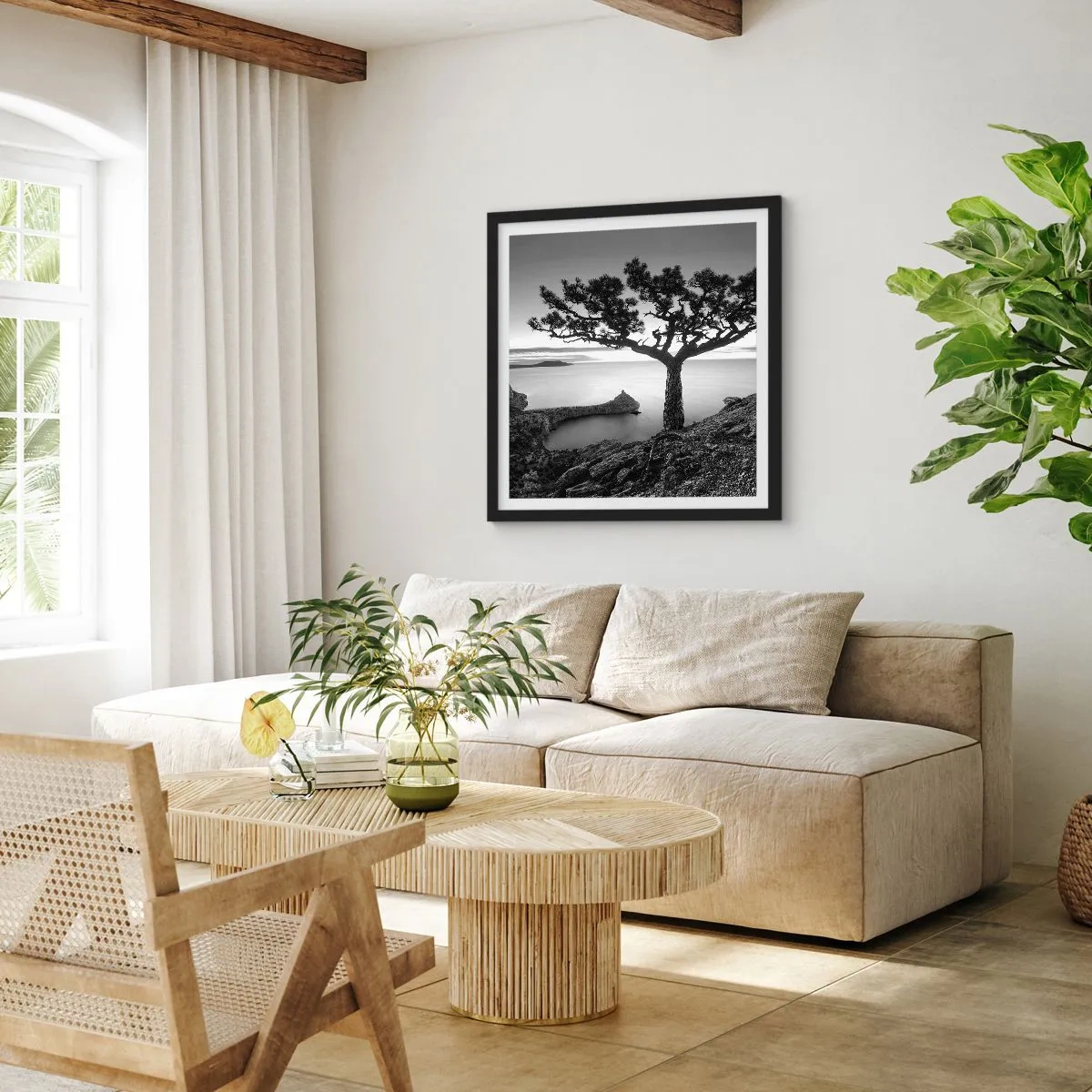 Poster in einem schwarzem Rahmen - Stille bis zum Horizont - 60x60 cm