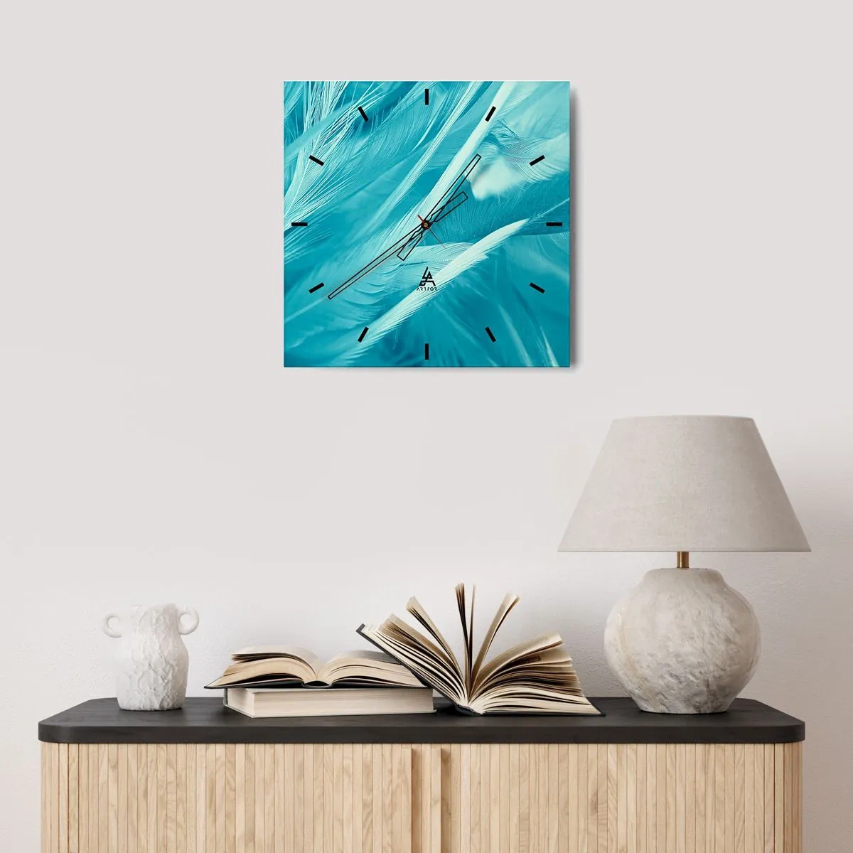 Wanduhr - Glasuhr - In Pulver ertrinken - 40x40 cm