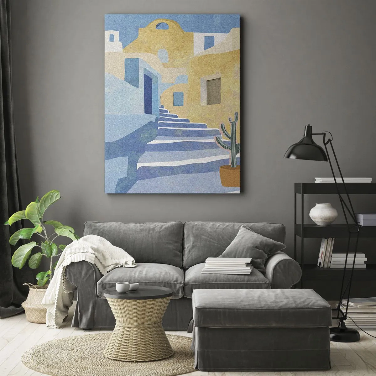 Bild auf Leinwand - Leinwandbild - Ein Tag in einer arabischen Stadt - 45x80 cm