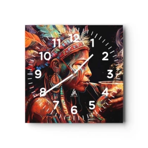 Wanduhr - Glasuhr - Magisches Ritual - 40x40 cm