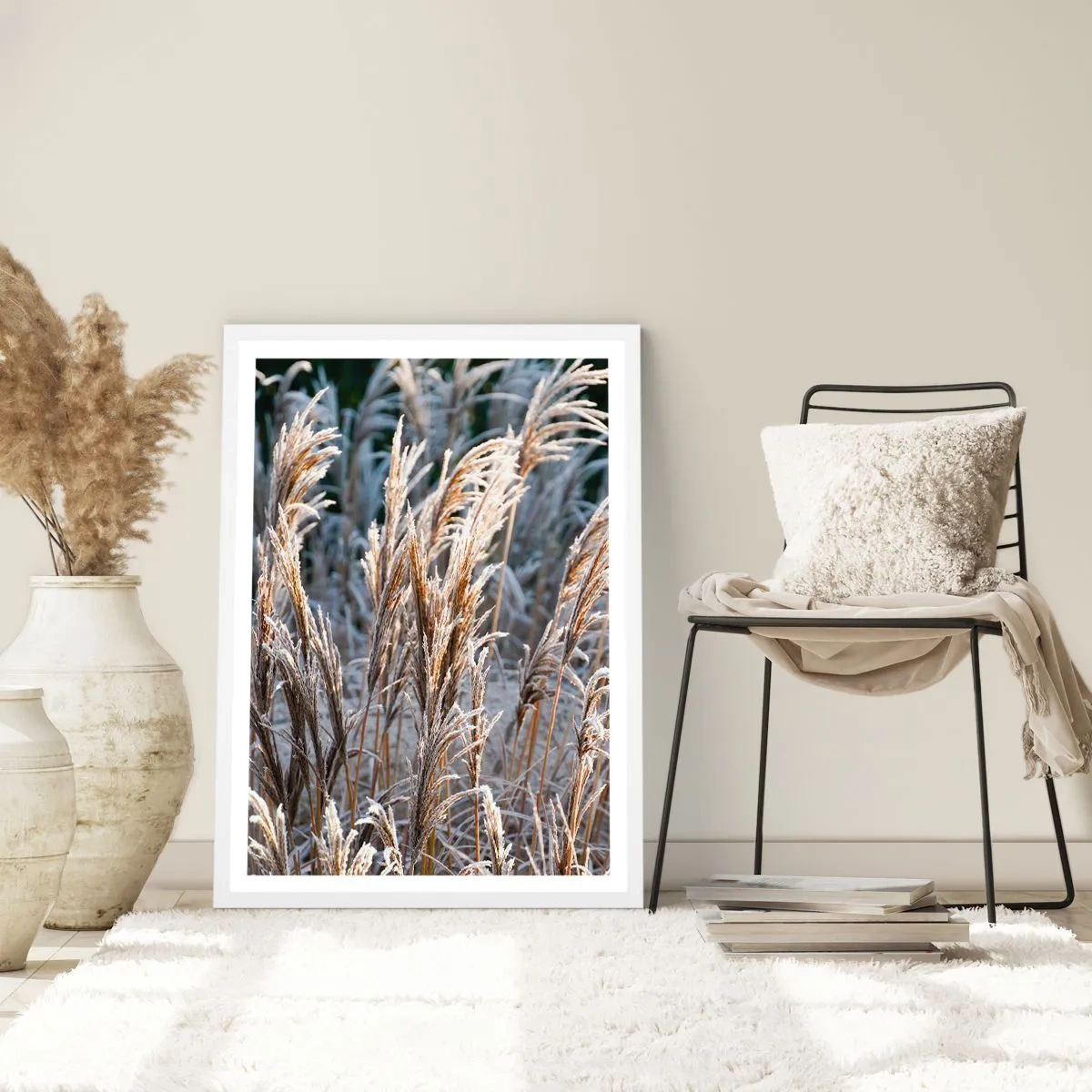 Poster in einem weißen Rahmen - Gekleidet mit Frost - 50x70 cm