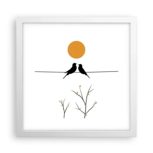 Poster in einem weißen Rahmen - Abend der Nachtigallen - 30x30 cm