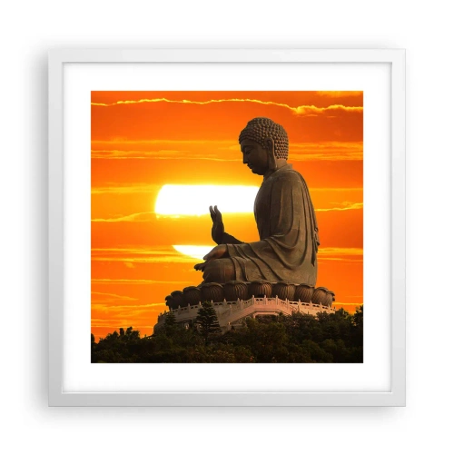 Poster in einem weißen Rahmen - Keine Angst vor der Welt - 40x40 cm