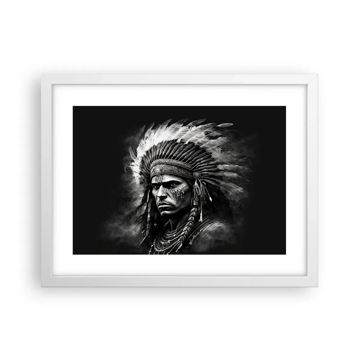 Poster in einem weißen Rahmen - Anführer und Krieger - 40x30 cm