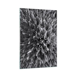 Glasbild - Bild auf glas - Abstrakte Struktur in Grautönen - 70x100cm - Härter kann es nicht werden - Moderne Wanddekoration für Wohnzimmer und Schlafzimmer ARTTOR