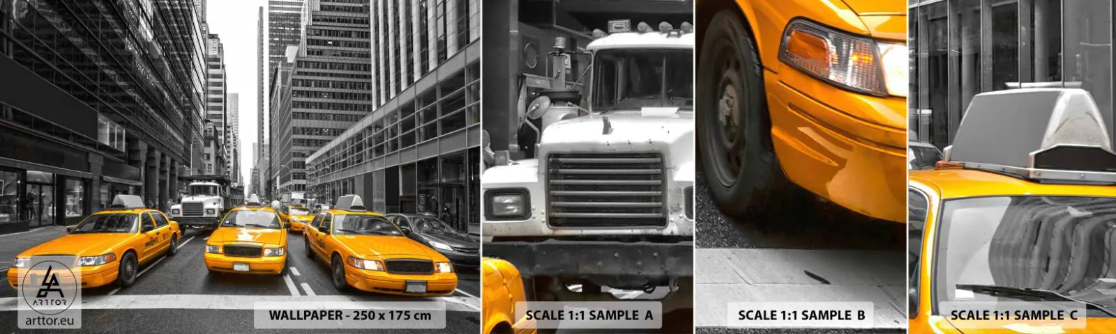 Fototapetenmuster Standard Eco - Wir färben die Stadt - Stadt, New York, Die Architektur - 100x30 cm