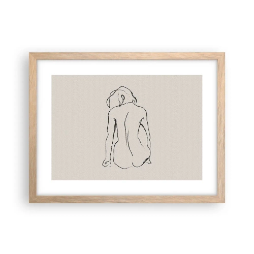 Poster in einem Rahmen aus heller Eiche - Mädchenakt - 40x30 cm