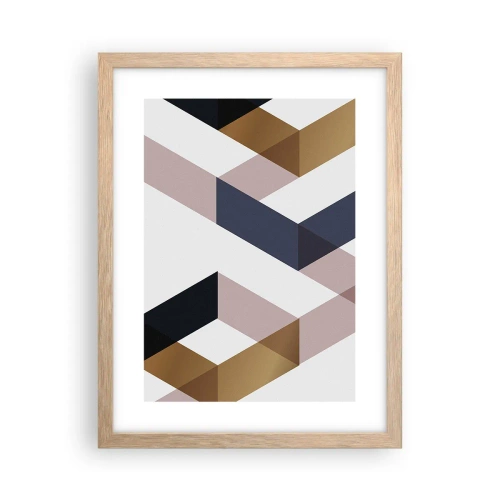 Poster in einem Rahmen aus heller Eiche - Ebenen und Winkel - 30x40 cm