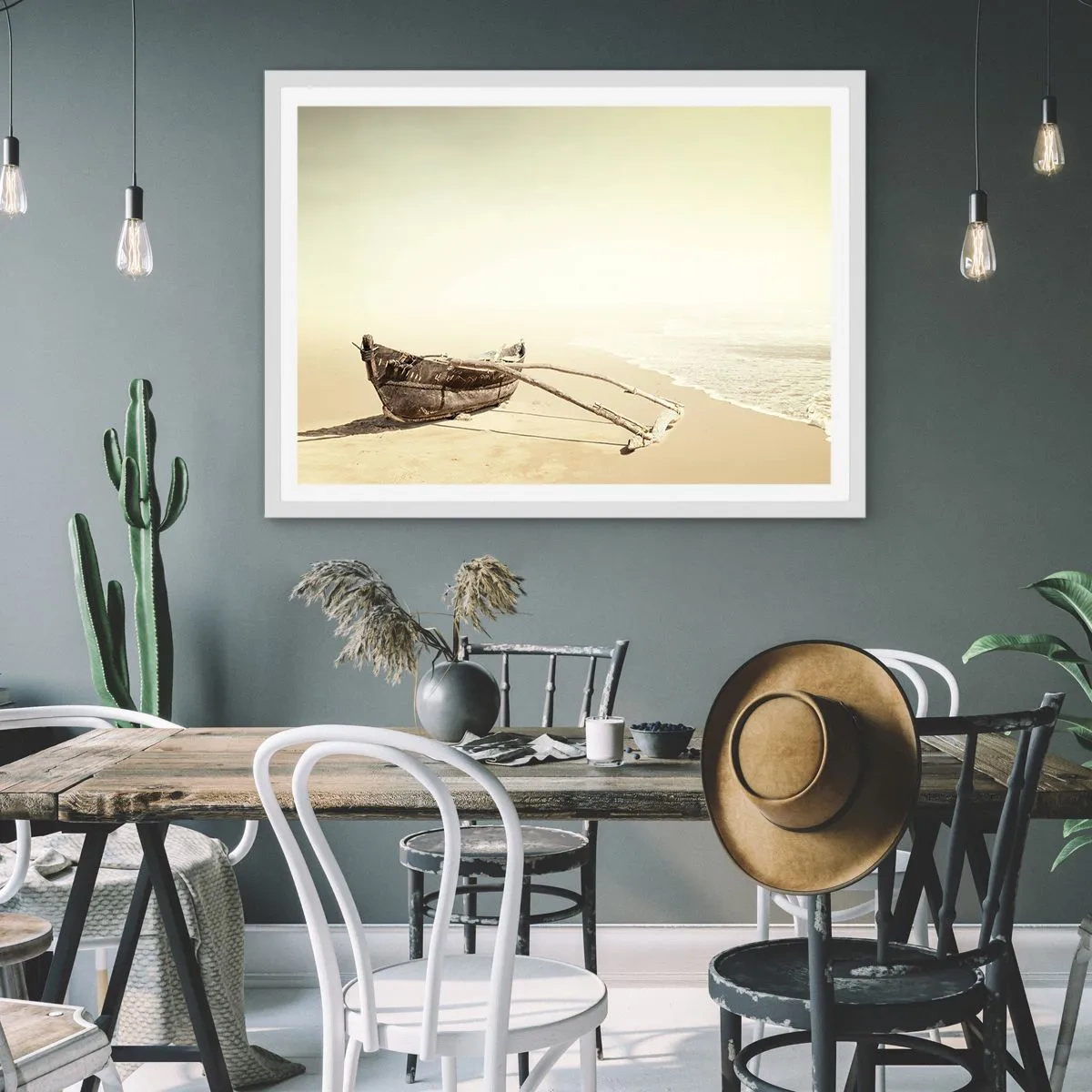 Poster in einem weißen Rahmen - Erinnerung an die Südsee - 50x40 cm