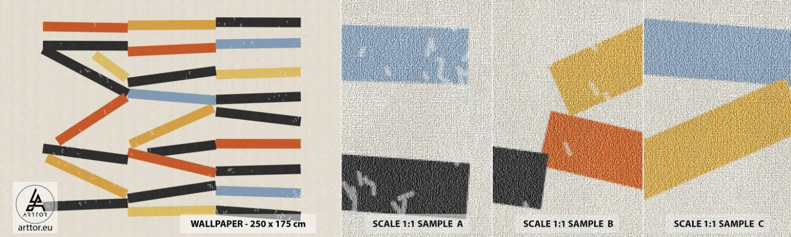 Fototapeten Muster Premium Canvas - Komposition auf der Ebene - Minimalismus, Hipster, Zeitgenössisch - 100x30 cm