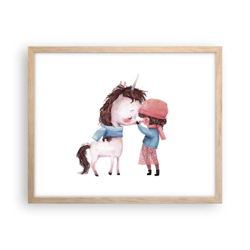 Poster in einem Rahmen aus heller Eiche - Ein Wintermärchen - 50x40 cm