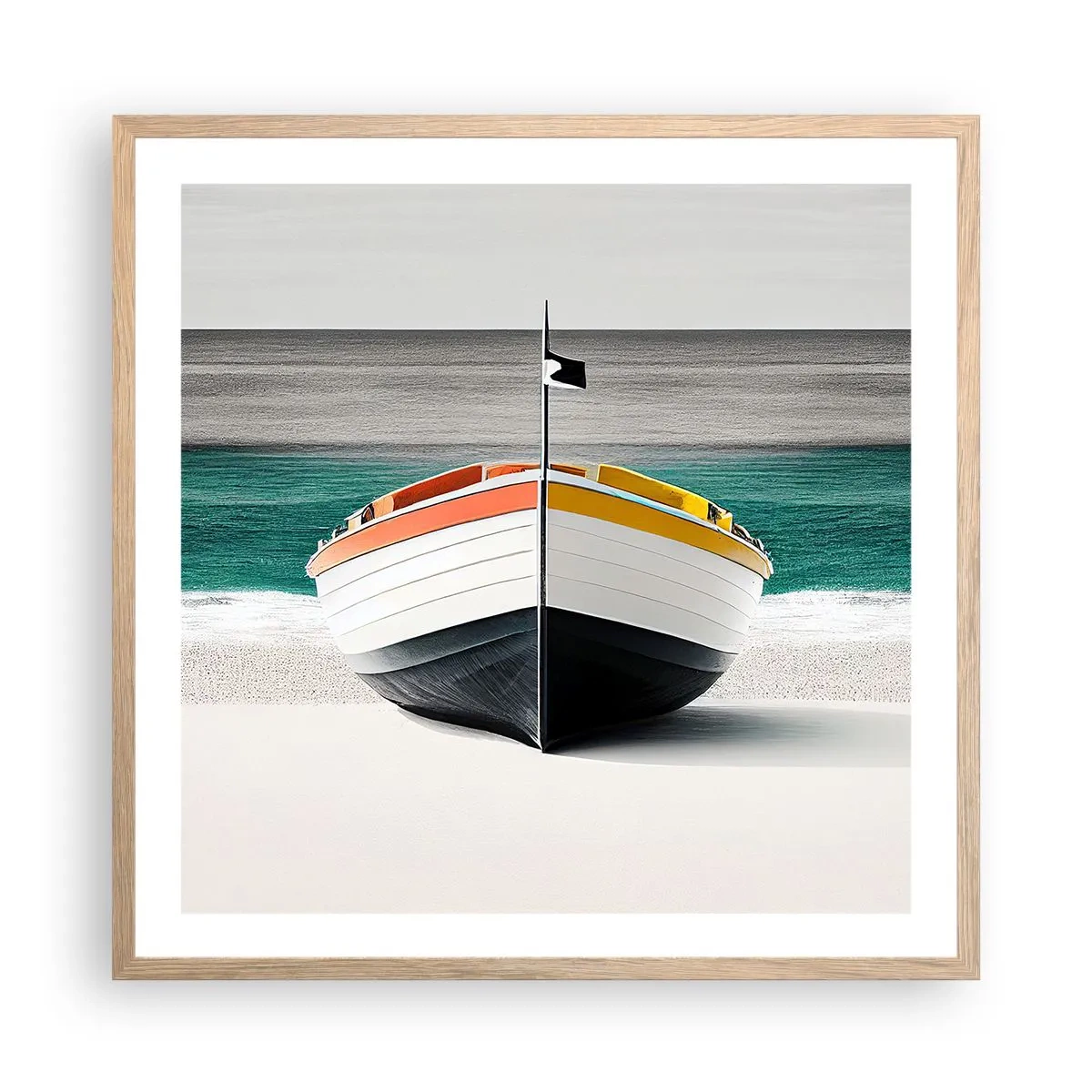 Poster in einem Rahmen aus heller Eiche - An seinem Platz - 60x60 cm