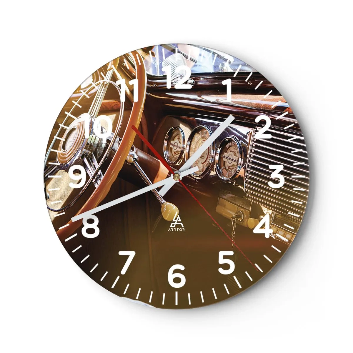 Wanduhr - Glasuhr - Ein Hauch von Luxus aus der Vergangenheit - 40x40 cm