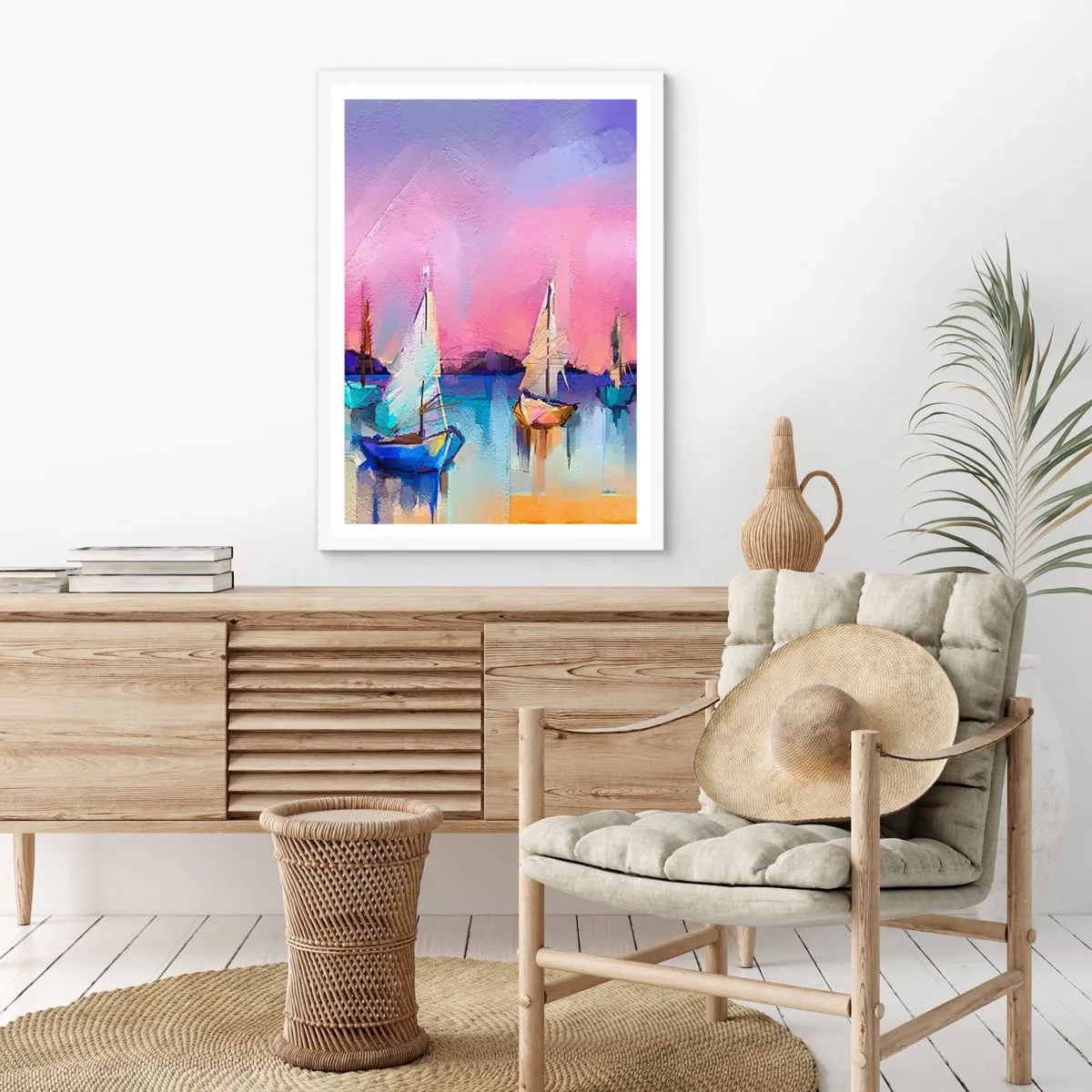 Poster in einem weißen Rahmen - Richtung: breites Wasser - 40x50 cm