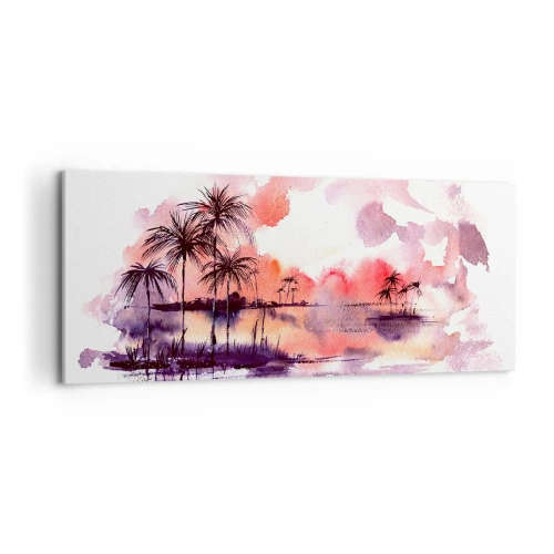 Bild auf Leinwand - Leinwandbild - Die Ruhe der Tropen in Rot - 100x40 cm