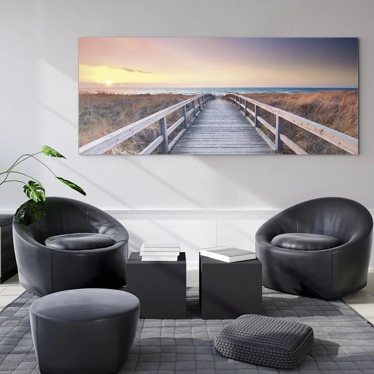 Glasbild - Bild auf glas - Baltische Abend-Aurora - 90x30 cm