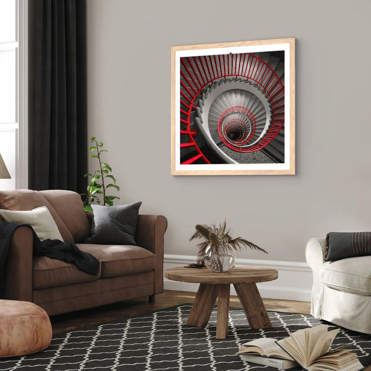 Poster in einem Rahmen aus heller Eiche - Architekturspaß - 40x40 cm