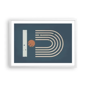 Poster in einem weißen Rahmen - Geometrie auf dem Granatapfel - 70x50 cm