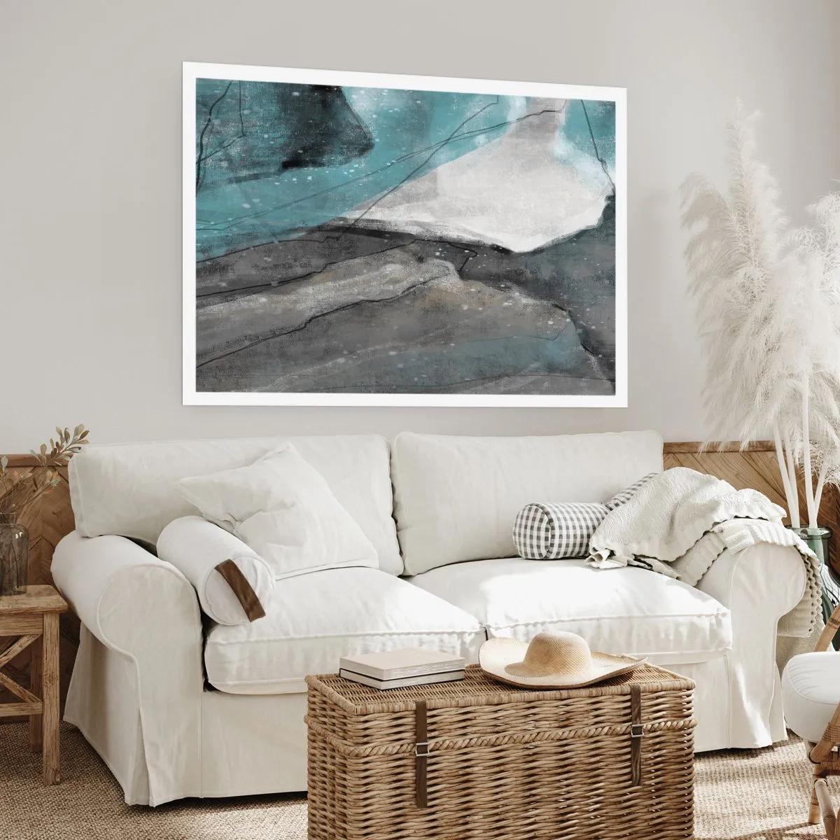 Poster - Abstraktion: Felsen und Eis - 91x61 cm