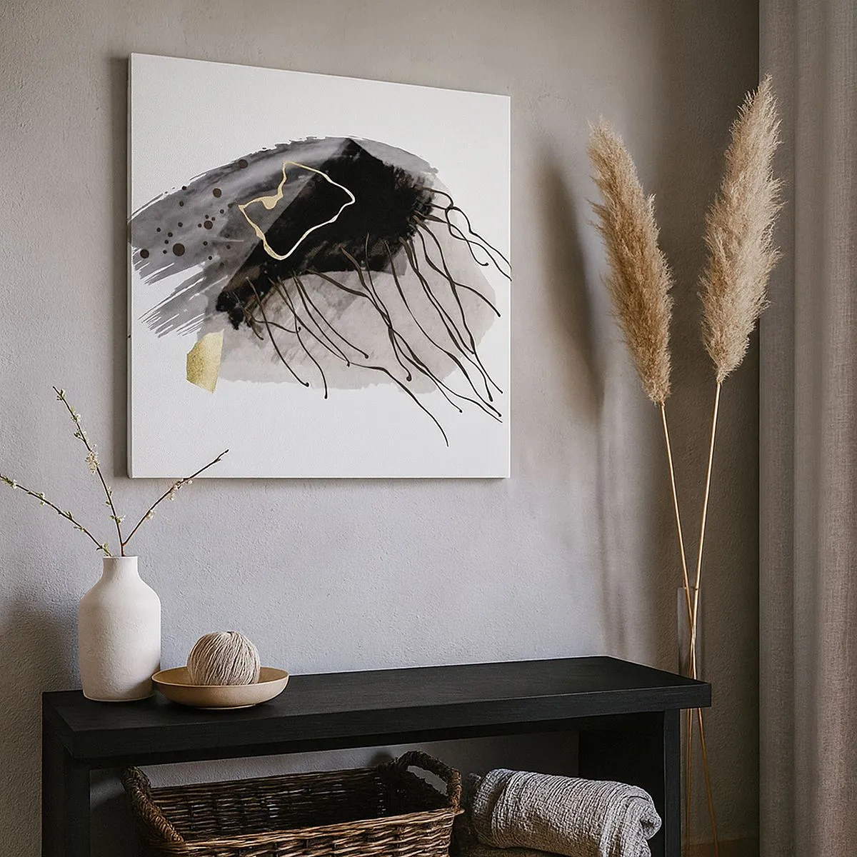 Bild auf Leinwand - Leinwandbild - In Schwarz und Gold - 30x30 cm