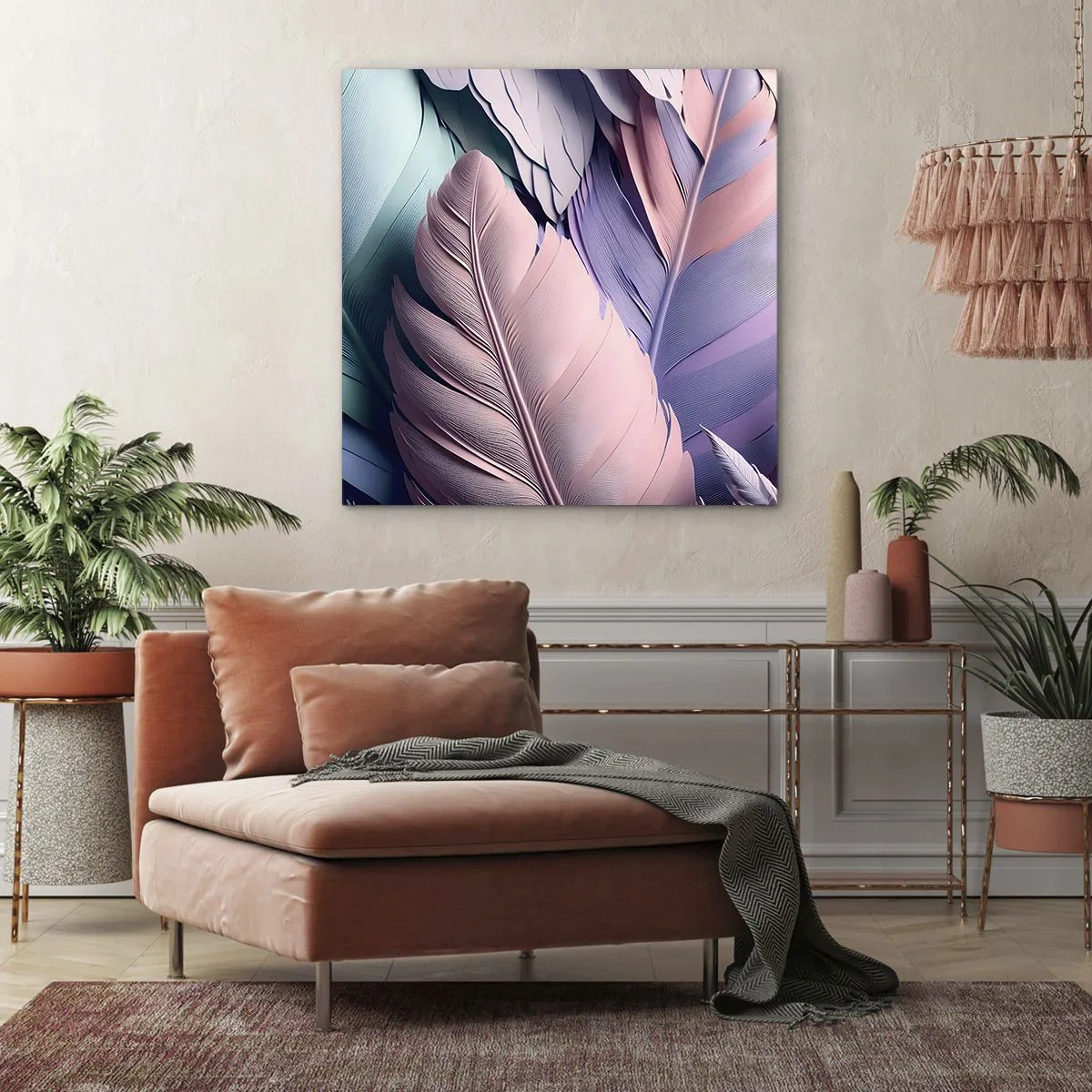 Bild auf Leinwand - Leinwandbild - Vogel-Chic - 30x30 cm