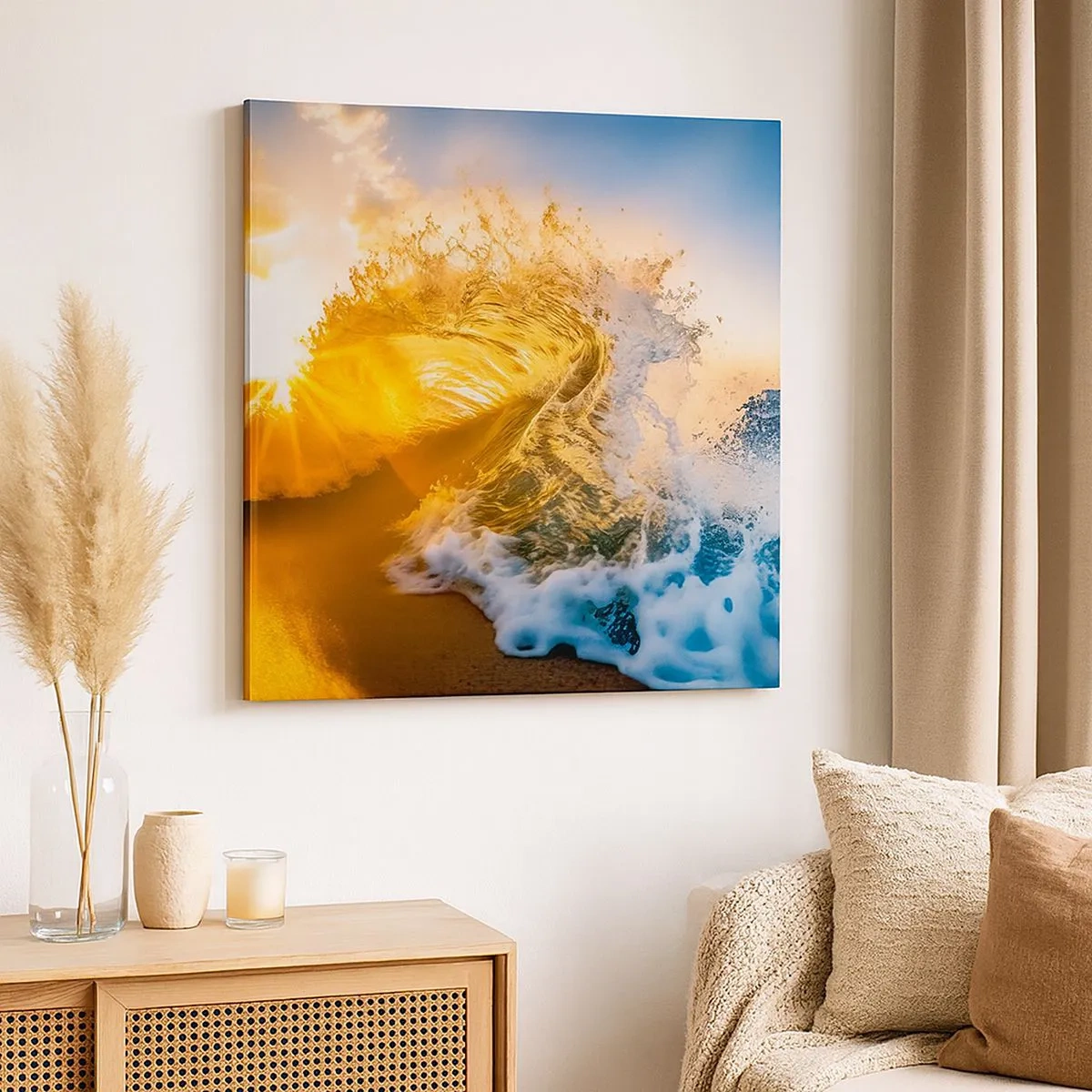 Bild auf Leinwand - Leinwandbild - Spaß im Sand - 30x30 cm