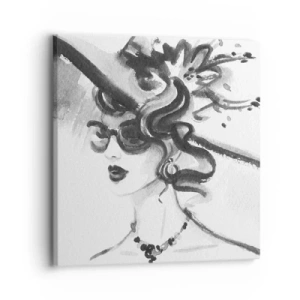 Bild auf Leinwand - Leinwandbild - Eine Dame mit Charakter - 30x30 cm