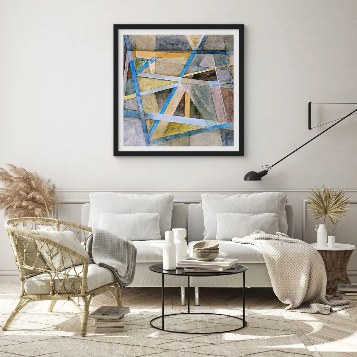 Poster in einem schwarzem Rahmen - Gerade oder diagonal? - 30x30 cm