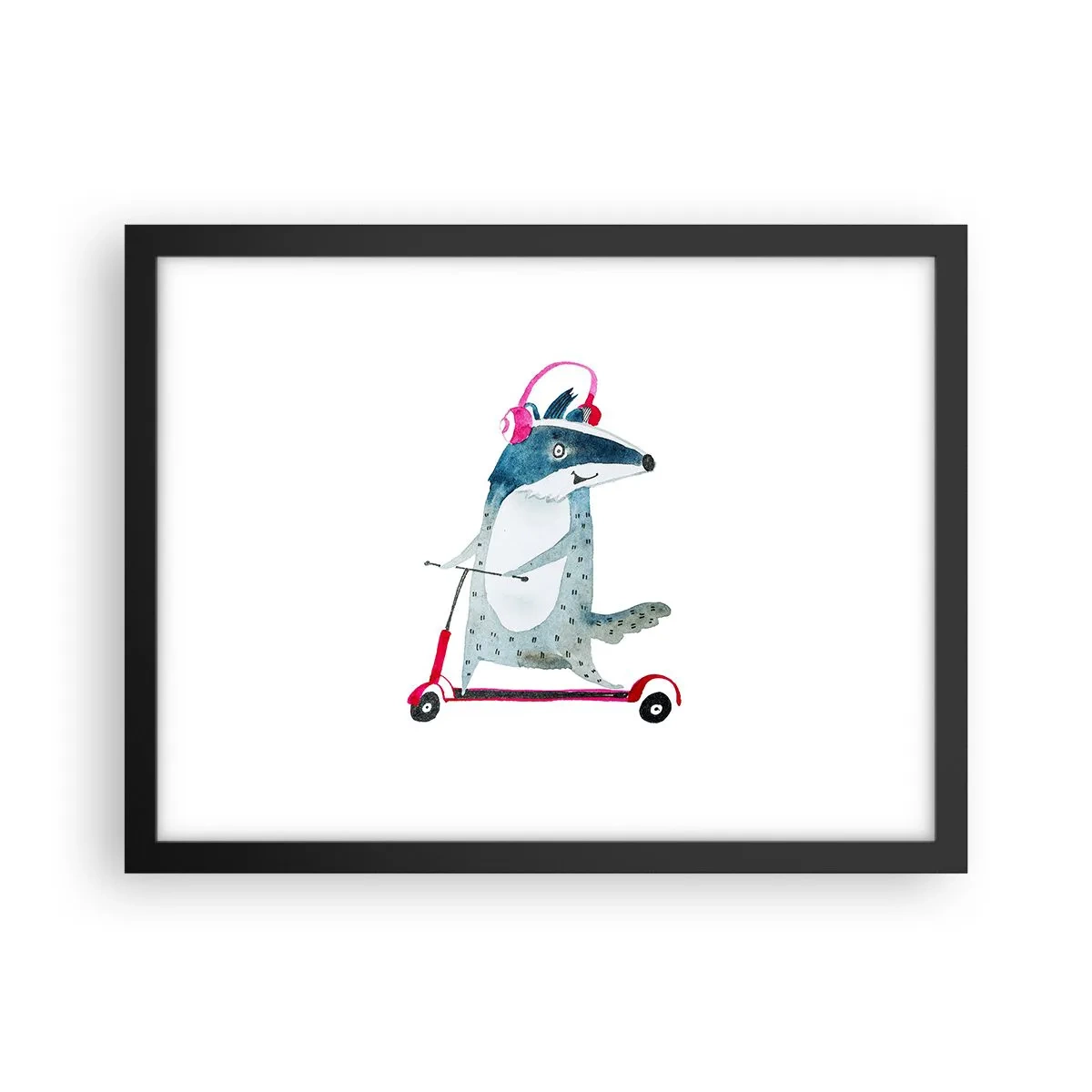 Poster in einem schwarzem Rahmen - Dachsfreude - 40x30 cm