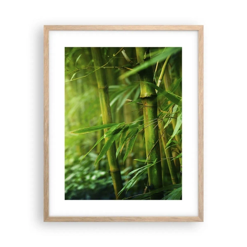 Poster in einem Rahmen aus heller Eiche - Lerne Grün selbst kennen - 40x50 cm