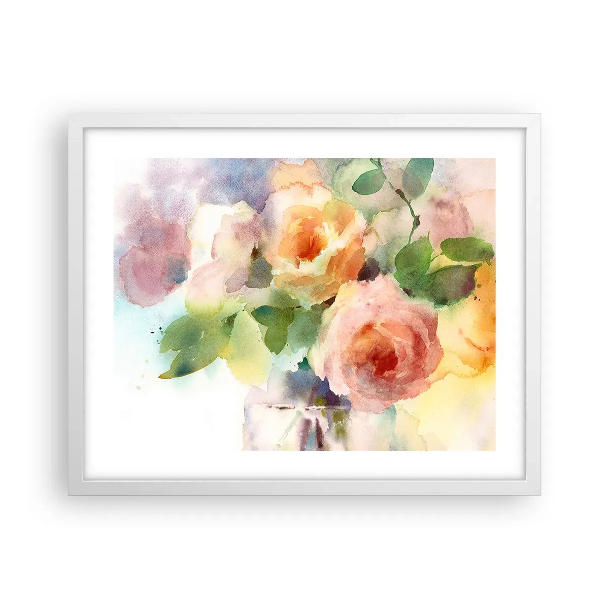 Poster in einem weißen Rahmen - Zart wie Aquarell - 50x40 cm