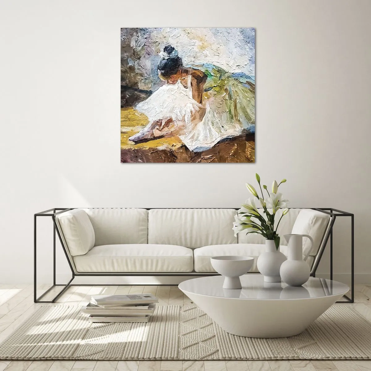 Glasbild - Bild auf glas - Aus einem Gemälde von Degas - 70x70 cm