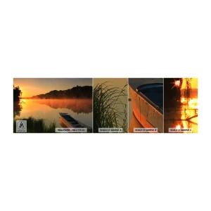 Fototapeten Muster Selbstklebend Deluxe Sticker - Sonnenaufgang über dem Wasser wie ein Spiegel - Landschaft, See, Morgen - 100x30 cm