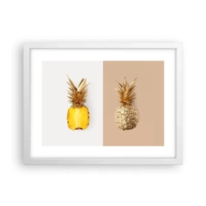 Poster in einem weißen Rahmen - Ananas für uns - 40x30 cm