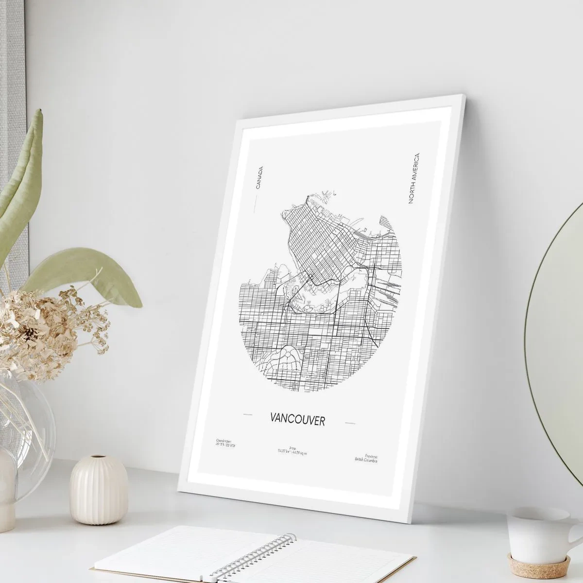 Poster in einem weißen Rahmen - Anatomie von Vacouver - 50x70 cm