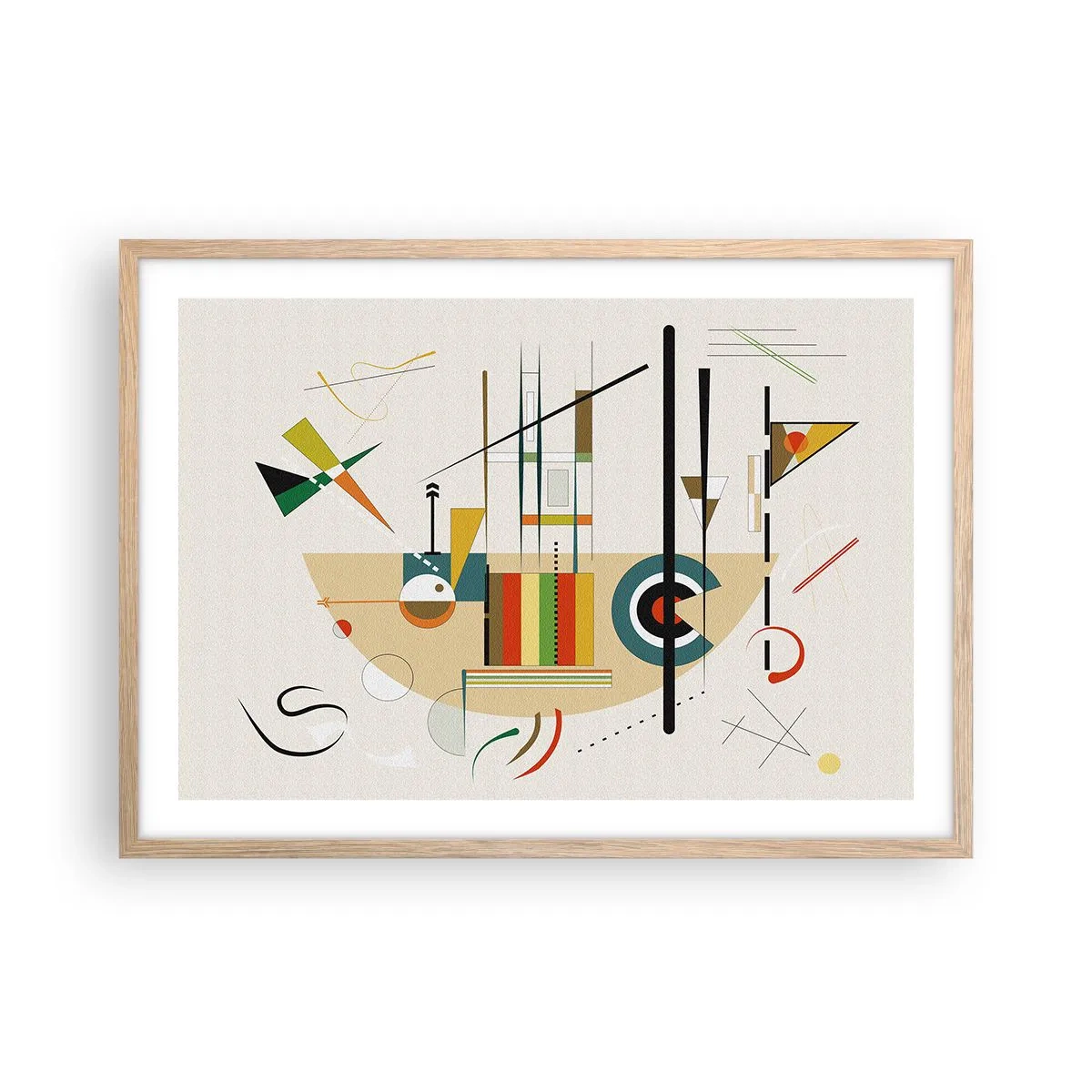 Poster in einem Rahmen aus heller Eiche - Und die Welt lacht - 70x50 cm