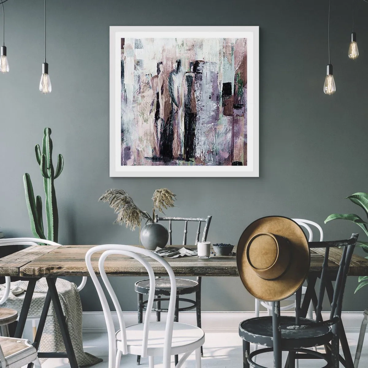 Poster in einem weißen Rahmen - Die geheimnisvolle Drei - 60x60 cm