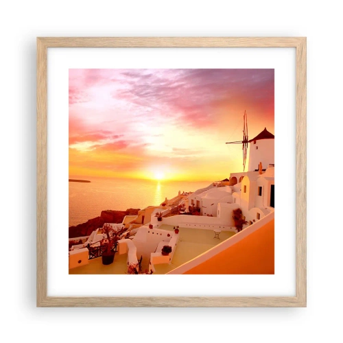 Poster in einem Rahmen aus heller Eiche - In Weiß und Gold schmelzen - 40x40 cm