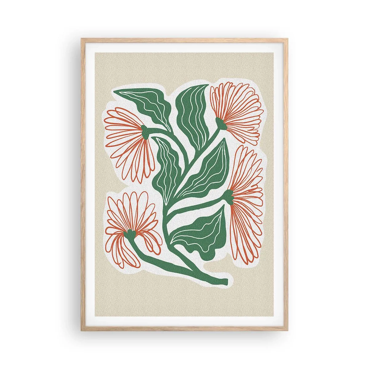 Poster in einem Rahmen aus heller Eiche - Im Folkstil und modern - 70x100 cm