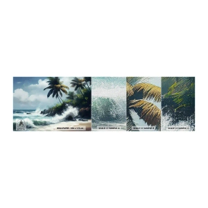 Fototapeten Muster Premium Canvas - Am tropischen Ufer - Strand, Tropisch, Palme - 100x30 cm